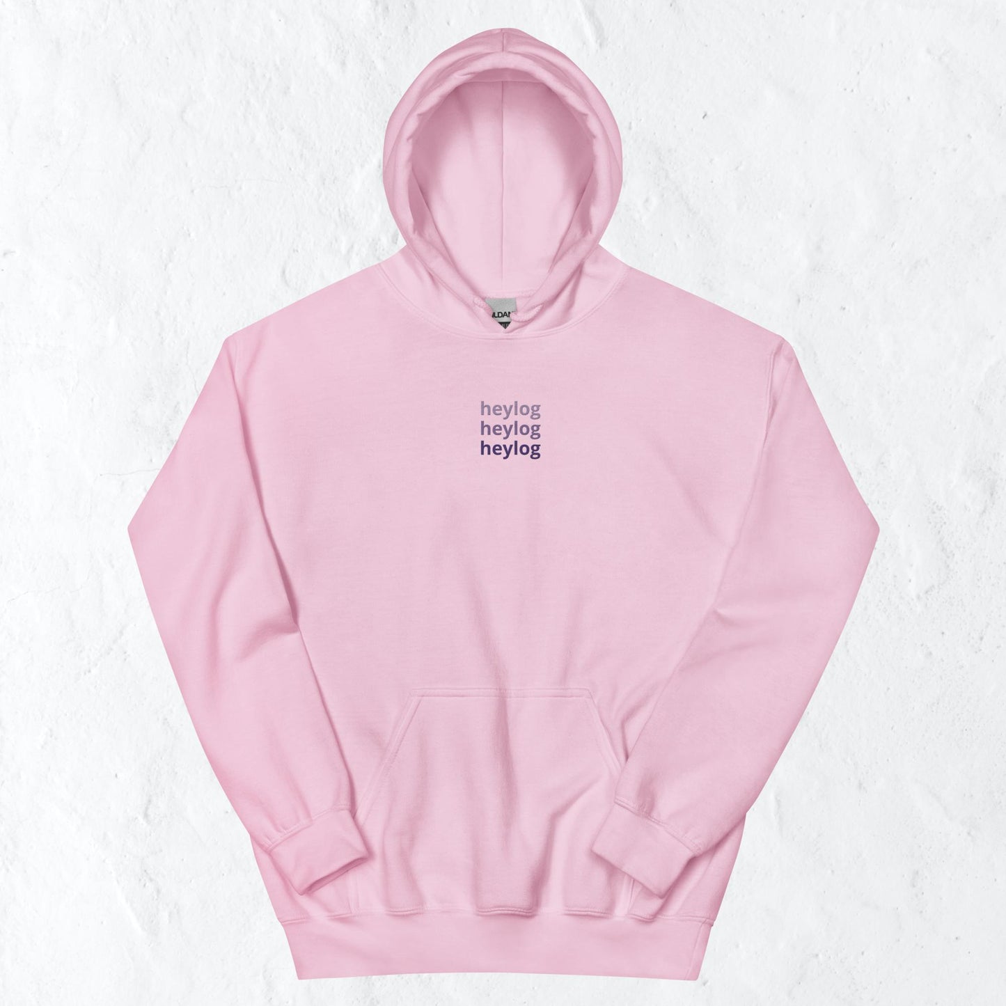 pink tri-embroidered heylog hoodie