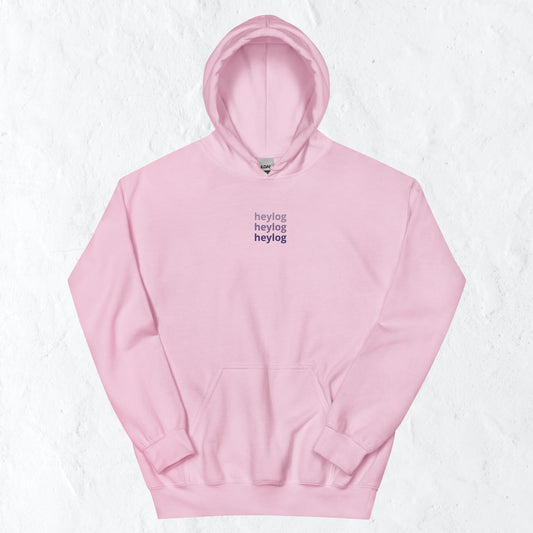 pink tri-embroidered heylog hoodie