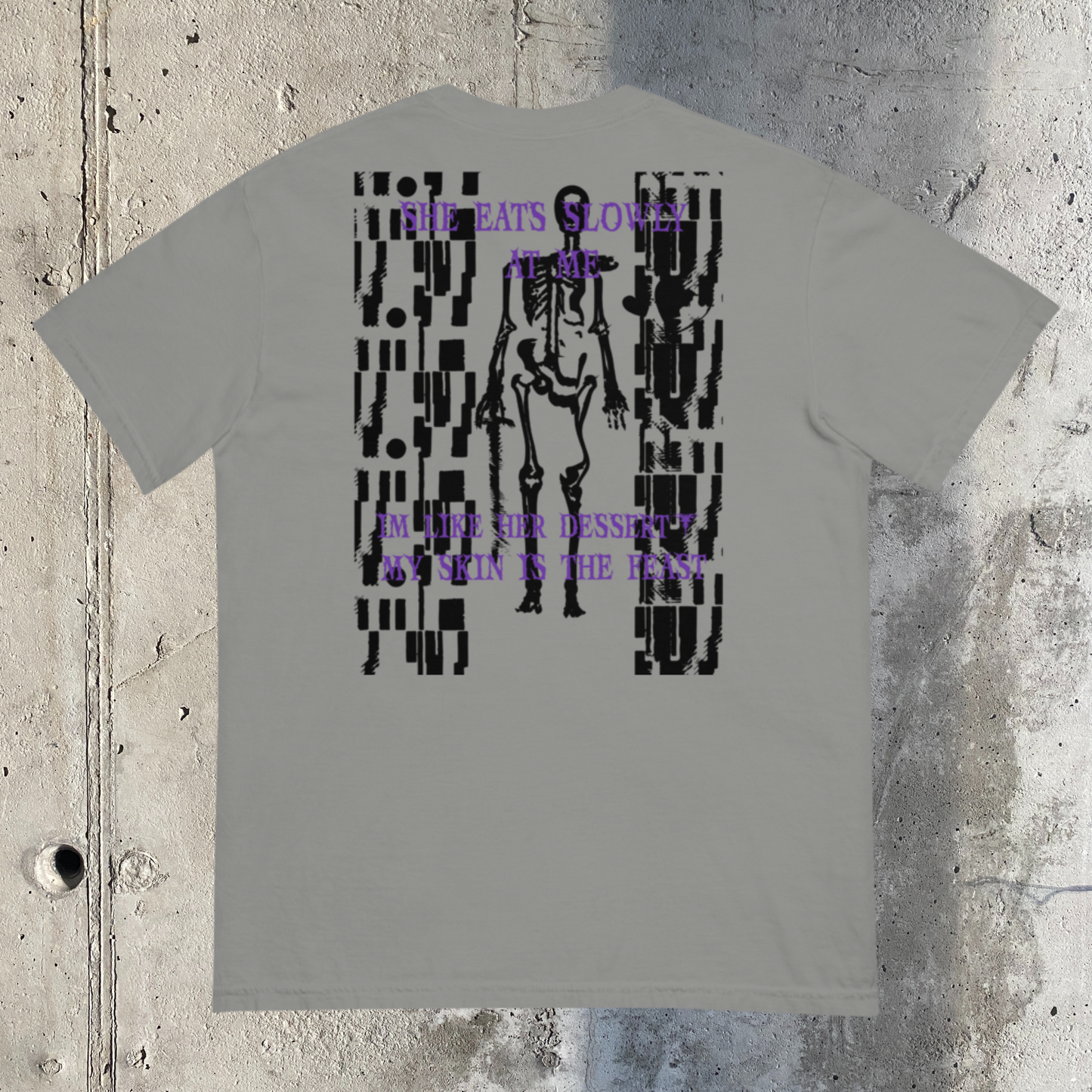 'she eats slowly' t-shirt